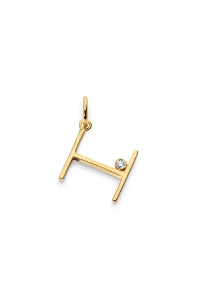 Monica Vinader Lab Grown Diamond Initial Pendant In Gold