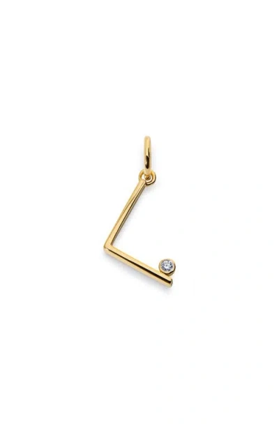 Monica Vinader Lab Grown Diamond Initial Pendant In Gold