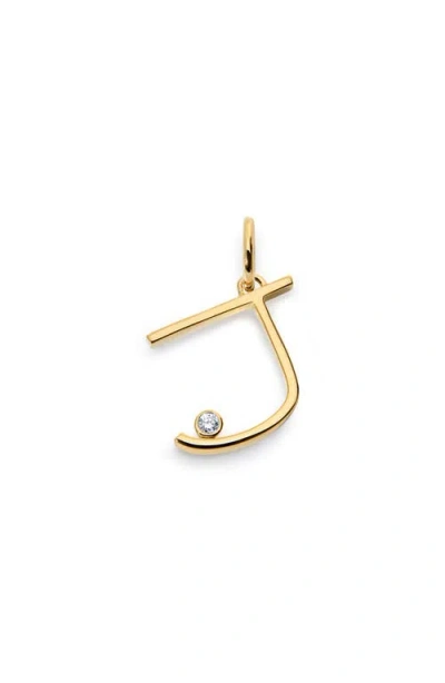 Monica Vinader Lab Grown Diamond Initial Pendant In Gold