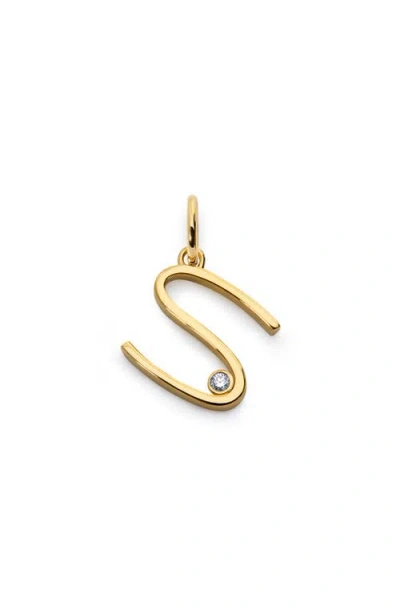 Monica Vinader Lab Grown Diamond Initial Pendant In Gold