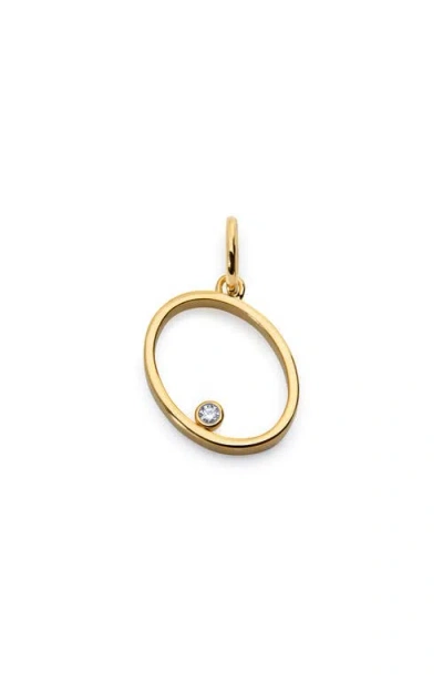 Monica Vinader Lab Grown Diamond Initial Pendant In Gray