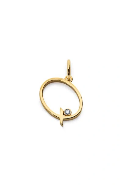 Monica Vinader Lab Grown Diamond Initial Pendant In Green