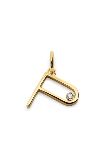 Monica Vinader Lab Grown Diamond Initial Pendant In Green