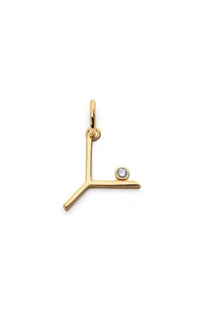 Monica Vinader Lab Grown Diamond Initial Pendant In Metallic