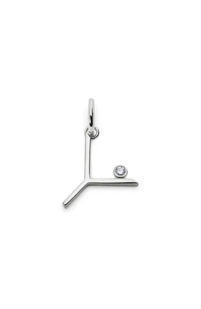 Monica Vinader Lab Grown Diamond Initial Pendant In Metallic
