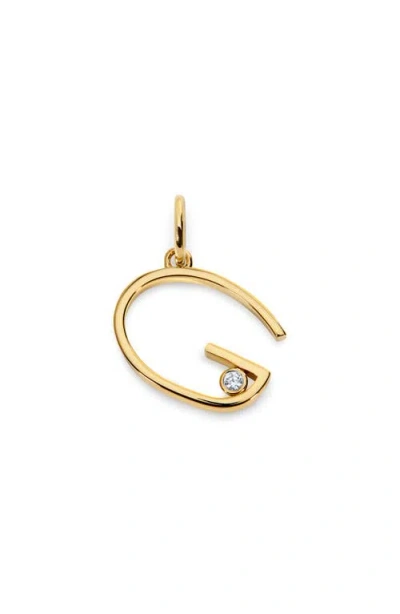 Monica Vinader Lab Grown Diamond Initial Pendant In Neutral