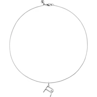 Monica Vinader Lab Grown Diamond Initial Pendant In Silver