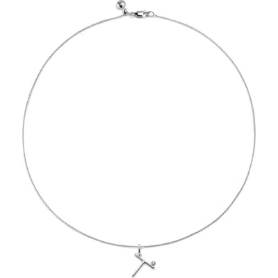 Monica Vinader Lab Grown Diamond Initial Pendant In Silver