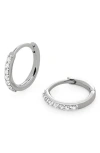 Monica Vinader Lab Grown Diamond Pavé Huggie Hoop Earrings In Silver