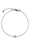 Monica Vinader Sterling Silver Pear Diamond Chain Bracelet Lab Grown Diamond In Metallic