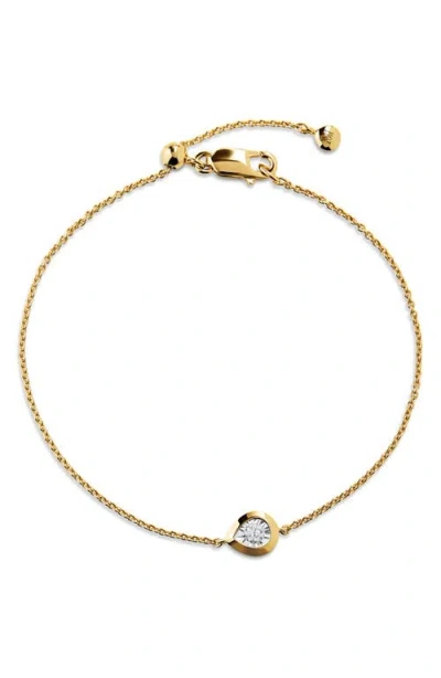 Monica Vinader Lab Grown Diamond Pear Bracelet In Gold