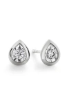 Monica Vinader Womens Pear-shaped 0.13ct Lab-grown Diamond And Sterling-silver Stud Earrings In Metallic