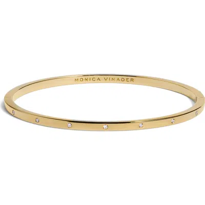 Monica Vinader Lab Grown Diamond Station Bangle In Gold
