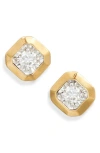 Monica Vinader Lab Grown Diamond Stud Earrings In 18ct Gold Vermeil/ Diamond