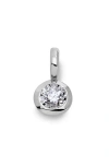 Monica Vinader Lab Grown Solitaire Diamond Pendant In Silver
