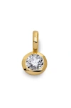 Monica Vinader Womens Round Solitaire 18ct Yellow Gold Vermeil And 0.06ct Lab Grown Diamond Pendant In Gold