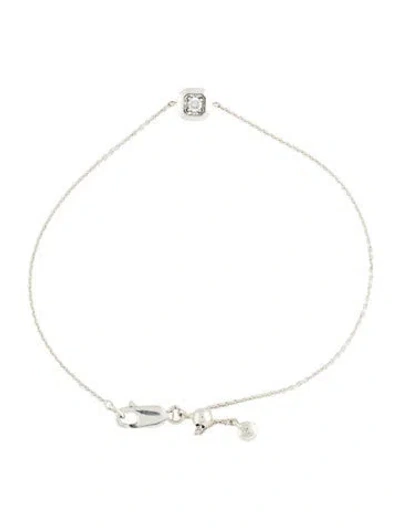 Pre-owned Monica Vinader Lab-grown Diamond Adjustable Station Bracelet, 7.5" In Multicolor