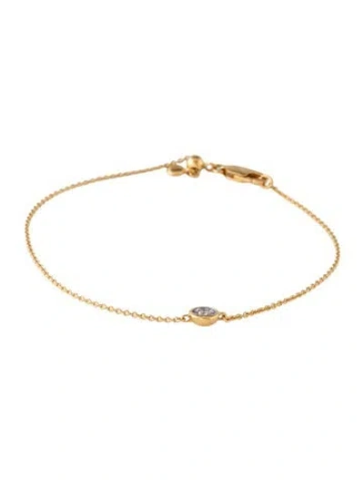Pre-owned Monica Vinader Lab-grown Diamond Solitaire Chain Bracelet, 7.25" In Multicolor