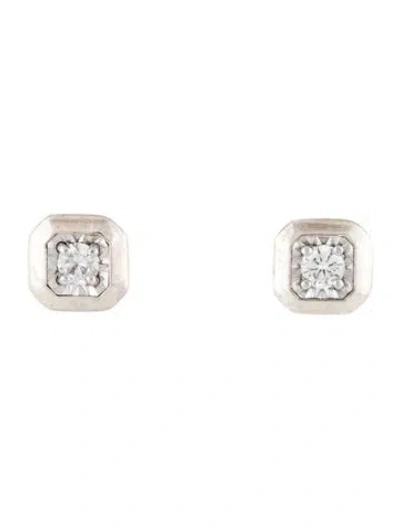 Pre-owned Monica Vinader Lab-grown Diamond Solitaire Stud Earrings In Multicolor