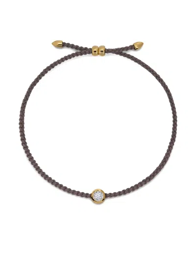 Monica Vinader Laboratory-grown Diamond Cord Bracelet In Brown