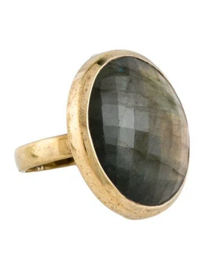 Pre-owned Monica Vinader Labradorite Cocktail Ring In Multi