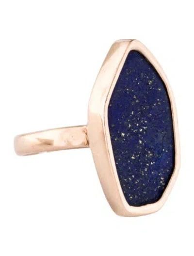Pre-owned Monica Vinader Lapis Lazuli Atlantis Flint Ring In Multi