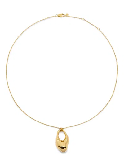 Monica Vinader Womens Antica Large 18ct Yellow Gold Vermeil Necklac