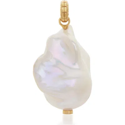 Monica Vinader Large Baroque Pearl Pendant Charm In Gold