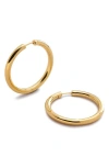 Monica Vinader Large Essential Tube Hoop Earrings In 18ct Gold Vermeil