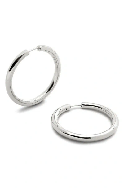 Monica Vinader Large Essential Tube Hoop Earrings In Sterling Silver