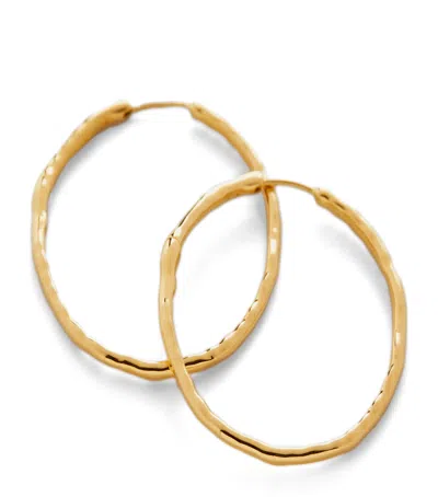 Monica Vinader Large Gold Vermeil Siren Hoop Earrings In Brown