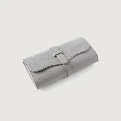 Monica Vinader Leather Jewellery Roll In Pebble Grey/leather