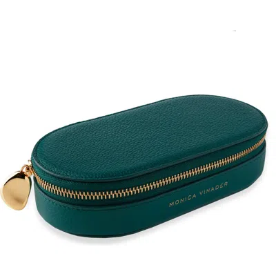 Monica Vinader Leather Jewelry Box In Avocado