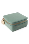 Monica Vinader Leather Jewelry Case In Sage