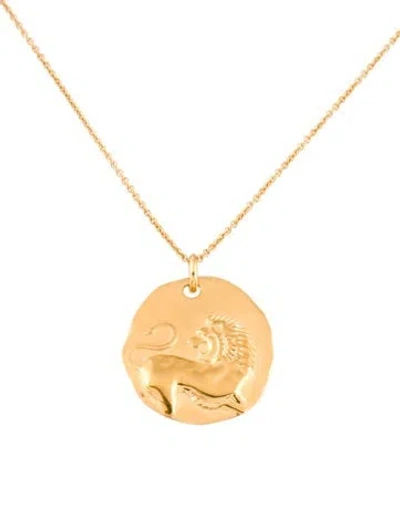 Pre-owned Monica Vinader Leo Zodiac Pendant Necklace, 18" In Multi