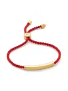 Monica Vinader Linear Cord Bracelet In Red