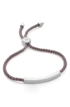 Monica Vinader Linear Engravable Friendship Bracelet In Silver/black