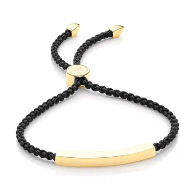 Monica Vinader Linear Friendship Bracelet, Gold Vermeil On Silver In Black