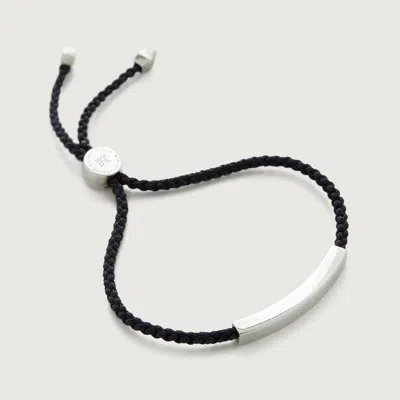 Monica Vinader Linear Friendship Bracelet, Sterling Silver In Black