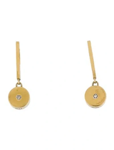 Pre-owned Monica Vinader Linear Solo Diamond Drop Earrings In Multi