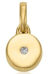 Monica Vinader Linear Solo Diamond Pendant Charm