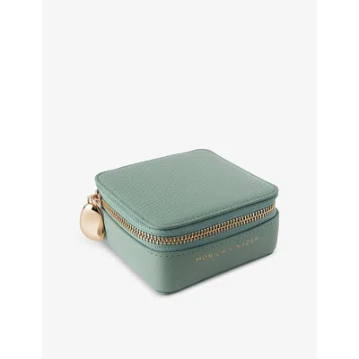 Monica Vinader Logo-embossed Leather Jewellery Box In Green