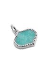 Monica Vinader Sterling Silver Lotus Gemstone Pendant Amazonite In Silver