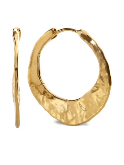 Monica Vinader Medium Capri Hammered Hoop Earrings In Gold