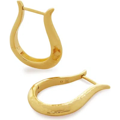 Monica Vinader Womens Gold Lyre-shaped 18ct Yellow Gold-plated Vermeil Recycled Sterling-silver Hoop