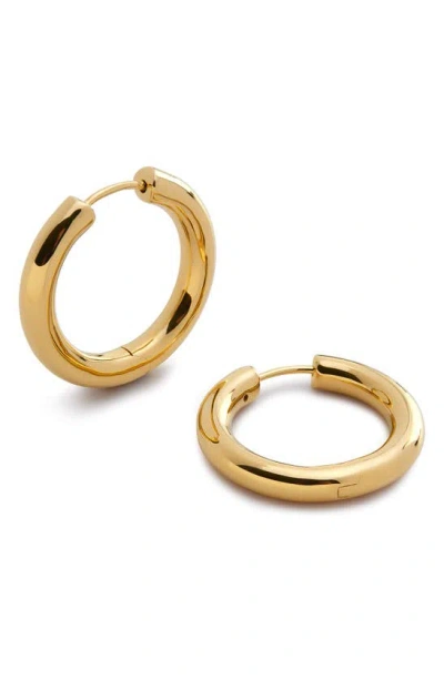 Monica Vinader Medium Essential Tube Hoop Earrings In 18ct Gold Vermeil