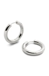 Monica Vinader Sterling Silver Click Medium Hoop Earrings In Sterling Silver