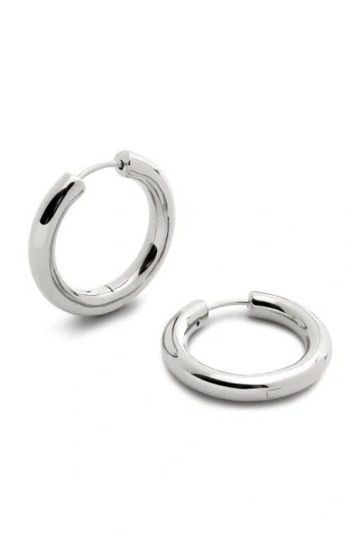Monica Vinader Medium Essential Tube Hoop Earrings In Sterling Silver