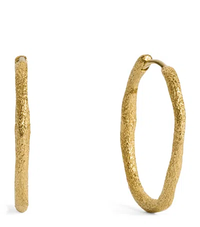 Monica Vinader Medium Gold Vermeil Antica Slim Hoop Earrings