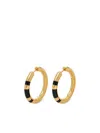 Monica Vinader X Kate Young Onyx Hoop Earrings In Gold